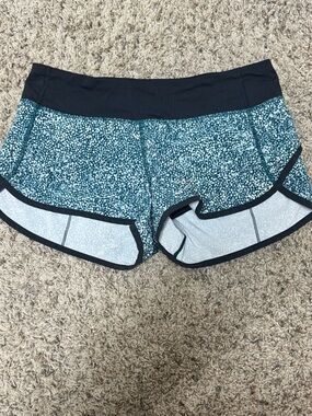 lululemon athletica Speed Up Teal Speckle Athletic Shorts with Low Rise